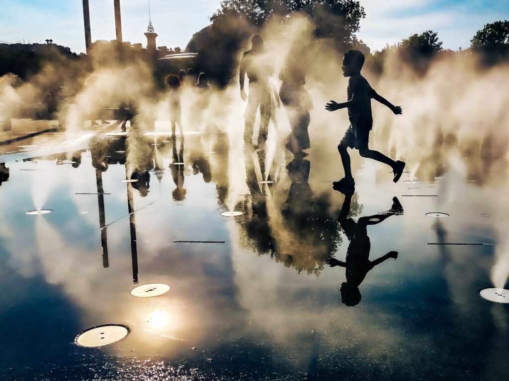Elf walking on water.